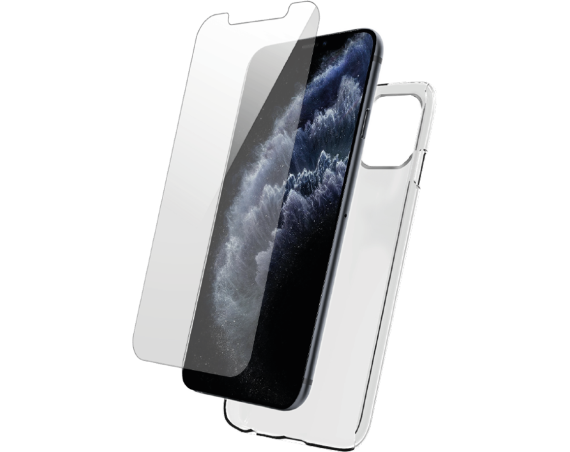 Pack Apple iPhone 12 / 12 Pro Coque Transparente + Verre trempé  Bigben