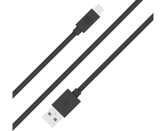 Câble USB A/Lightning 2m 2.4A Noir Bigben
